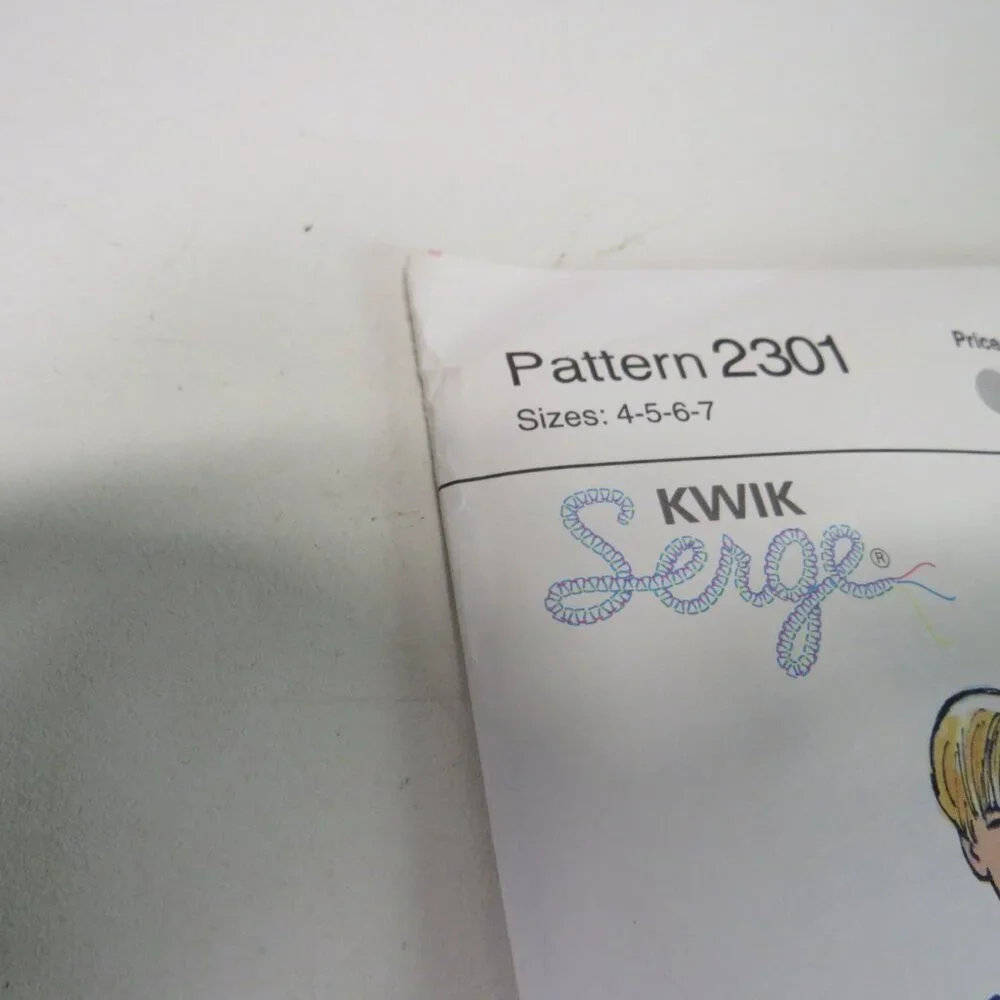 Kwik Sew 2301 sewing pattern pajamas, top, shorts, pants UNCUT size 4-7 kid